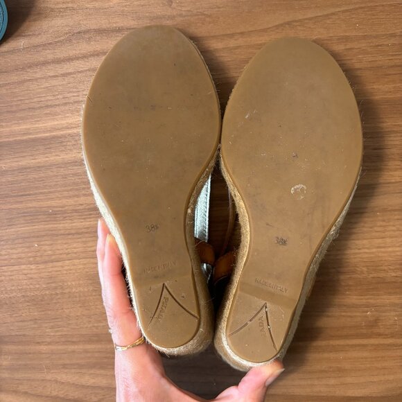 Prada Espadrille Wedge Sandals, Tan/Brown, Size 38.5 (US 8.5) - Picture 8 of 9